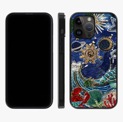 Universe Underwater Spark Glass Case displayed upright for full design visibility and premium finish.