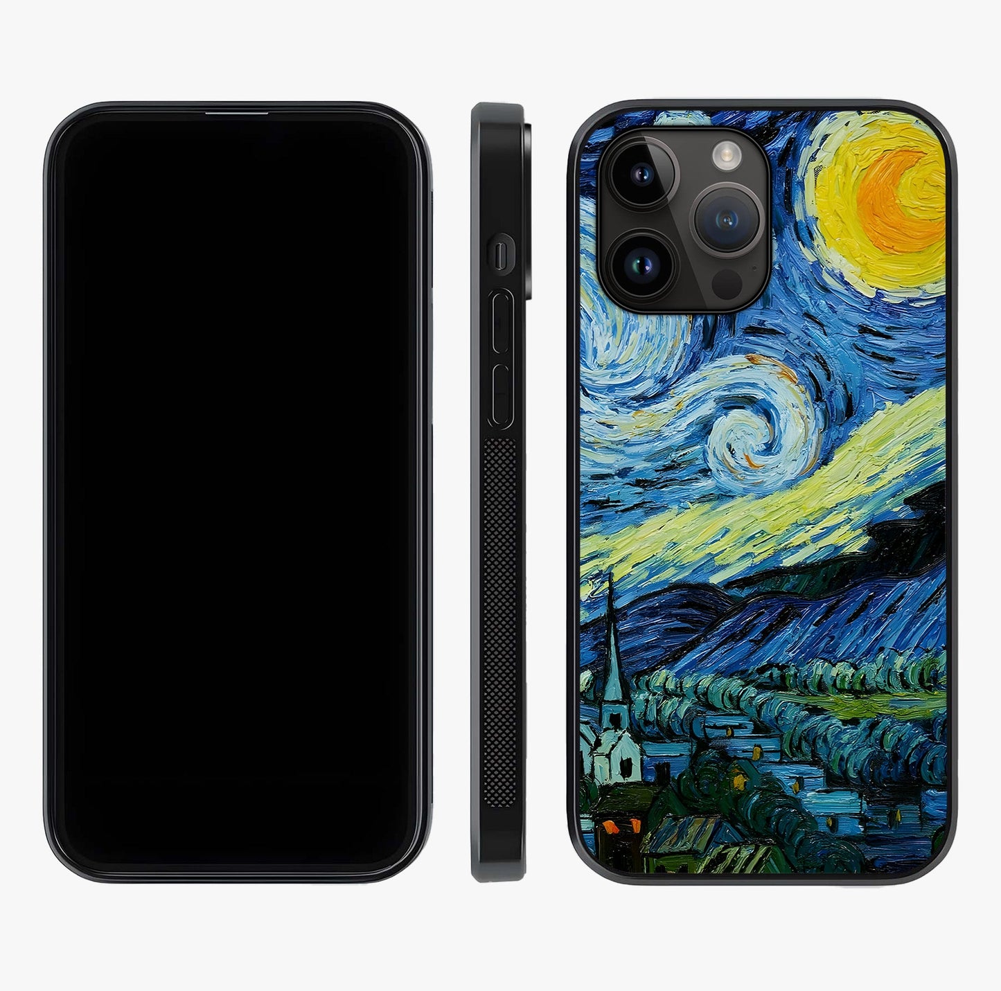Van Gogh Art Glass Case displayed upright for full design visibility and premium finish.
