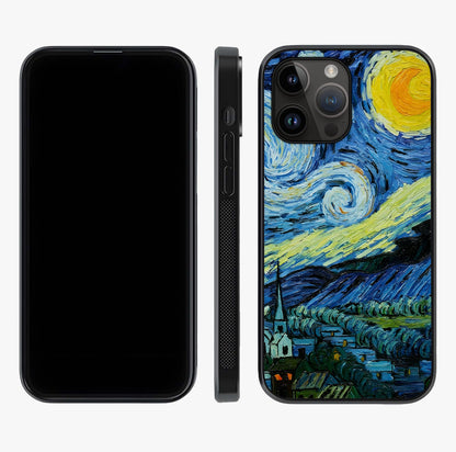 Van Gogh Art Glass Case displayed upright for full design visibility and premium finish.