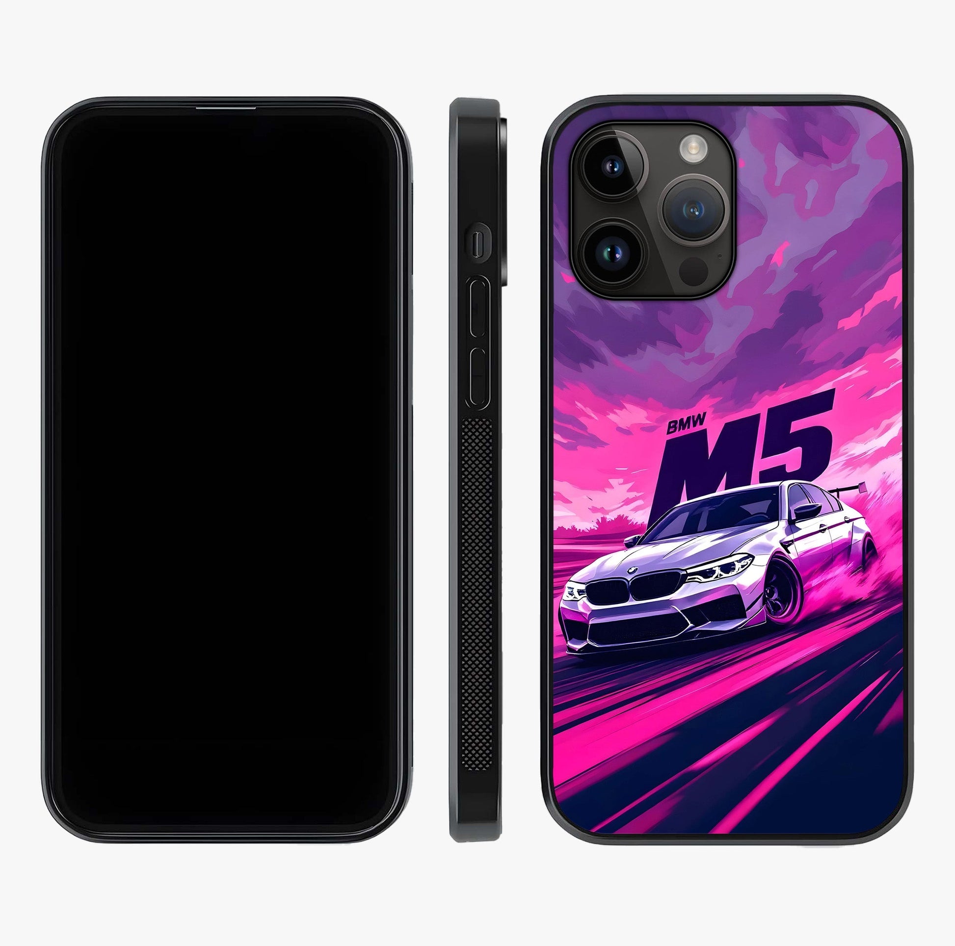 Velocity Drift Pulse Glass Case displayed upright for full design visibility and premium finish.