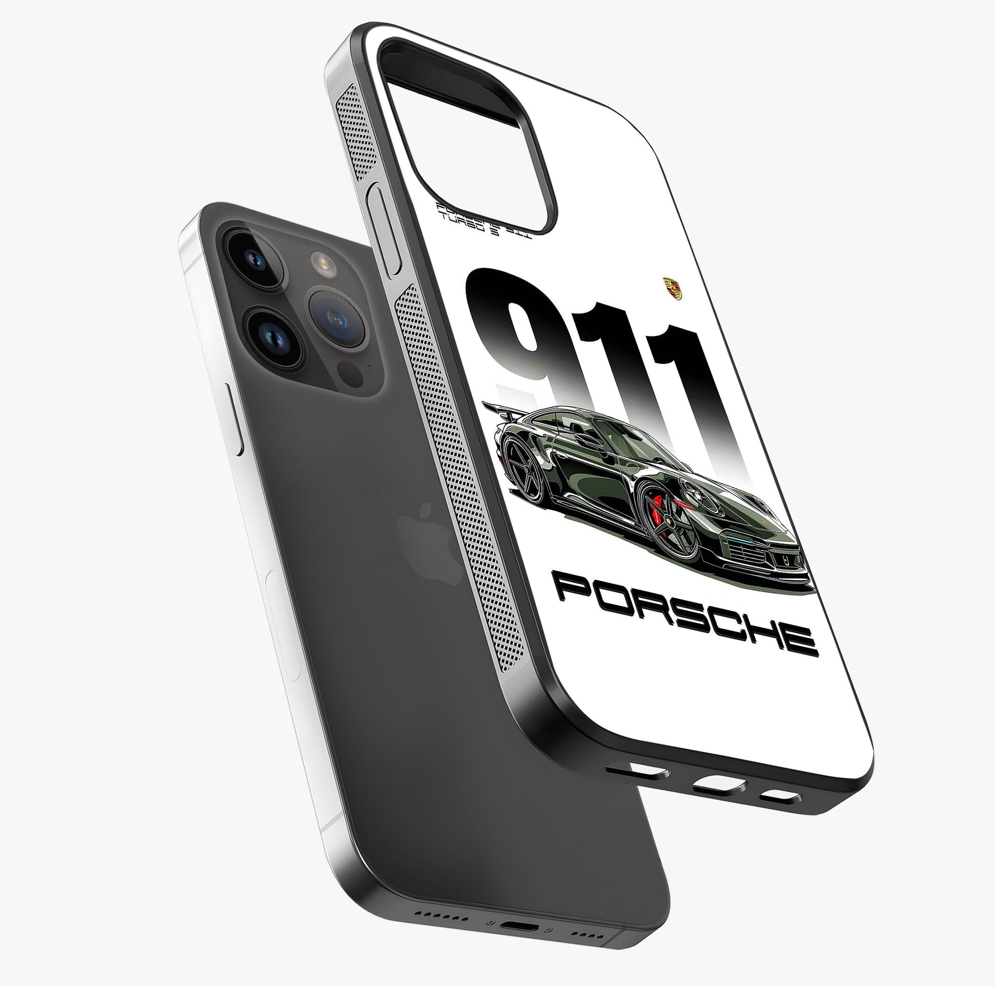 911 Turbo Dominance Glass Case laid diagonally highlighting side profile, edges and glossy glass shine.
