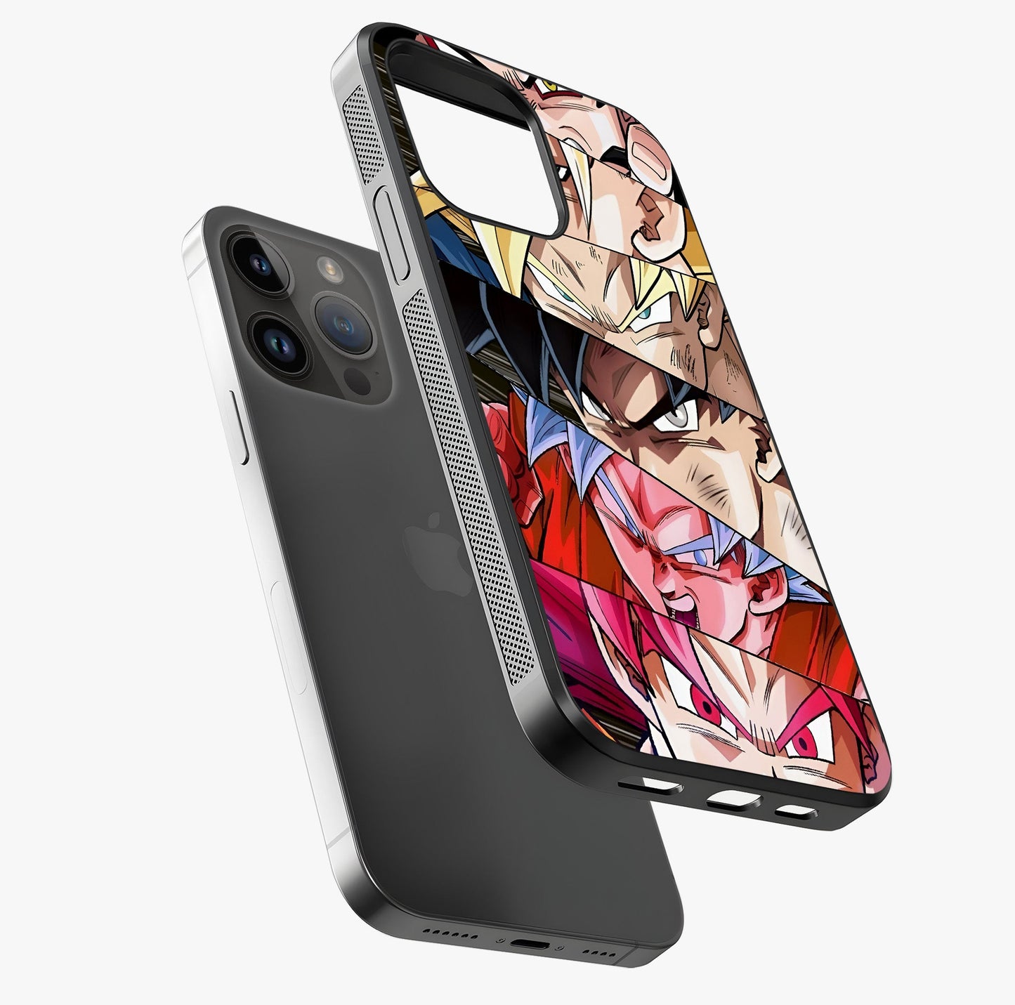 Anime Character Glass Case laid diagonally highlighting side profile, edges and glossy glass shine.