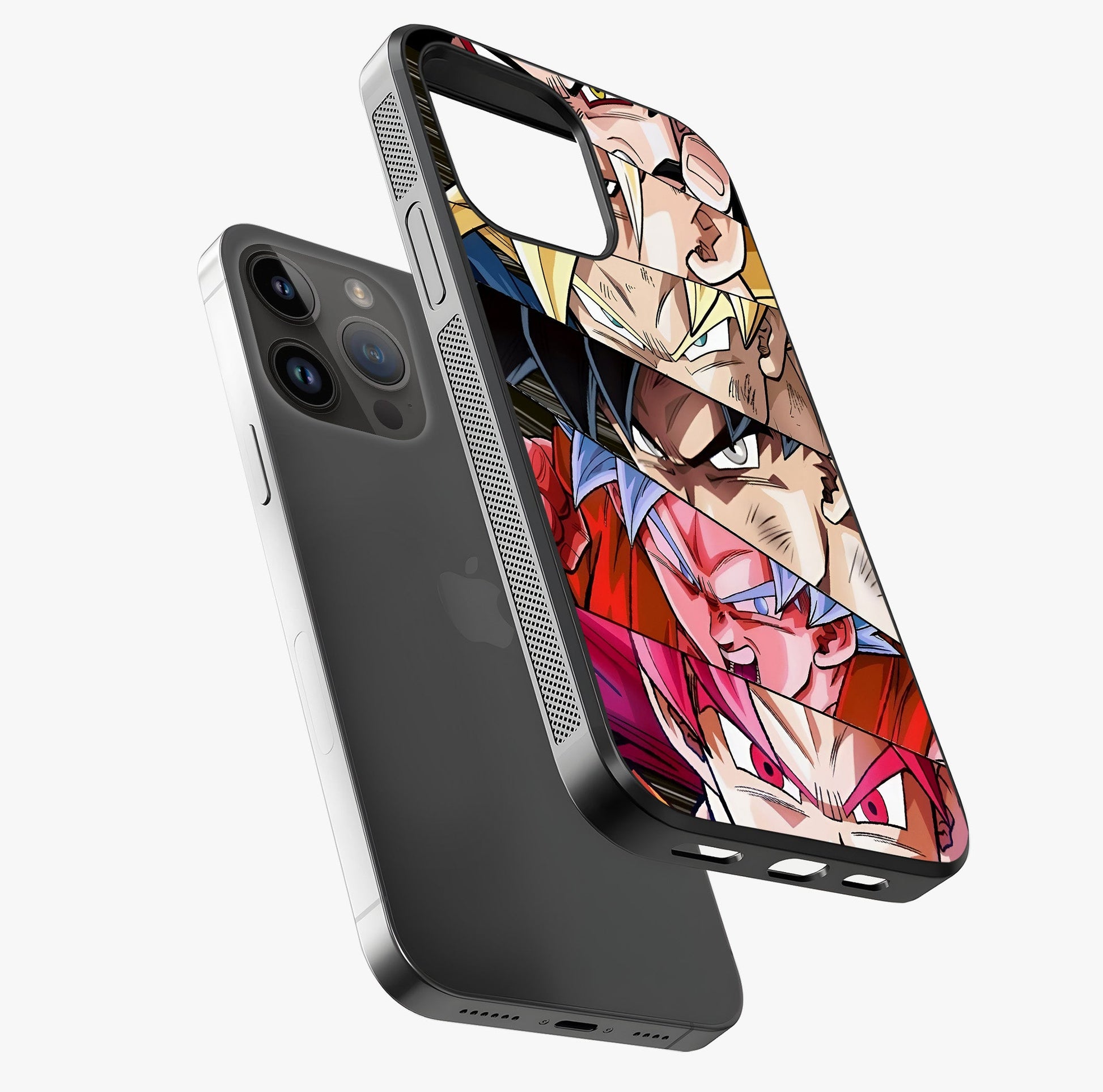 Anime Character Glass Case laid diagonally highlighting side profile, edges and glossy glass shine.