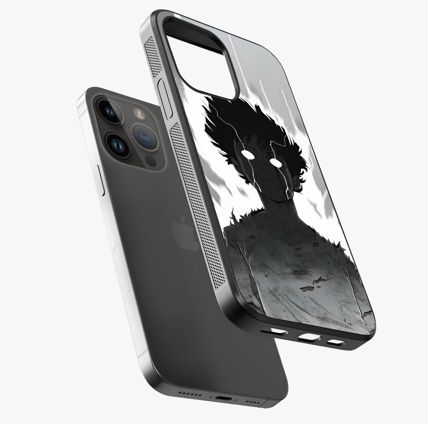 Awakened Inner Rage Glass Case laid diagonally highlighting side profile, edges and glossy glass shine.
