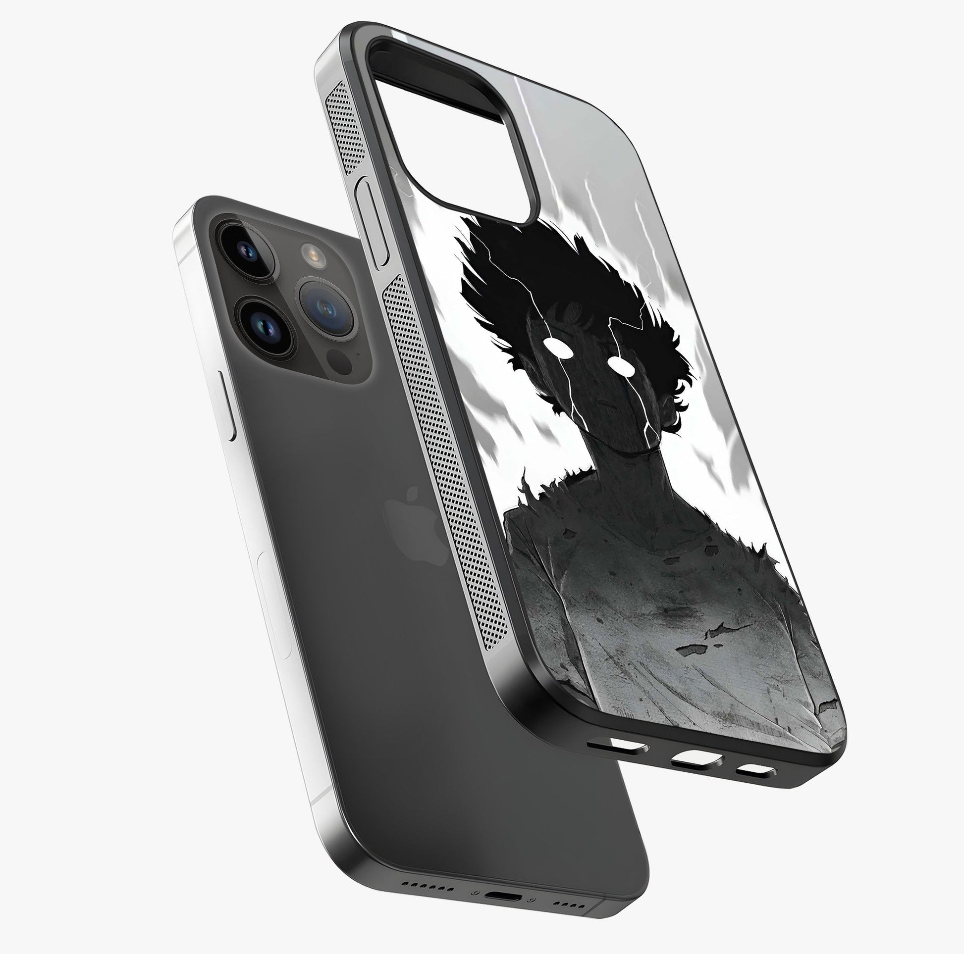 Awakened Inner Rage Glass Case laid diagonally highlighting side profile, edges and glossy glass shine.