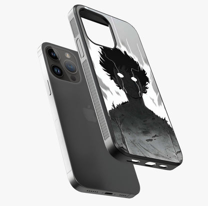 Awakened Inner Rage Glass Case laid diagonally highlighting side profile, edges and glossy glass shine.
