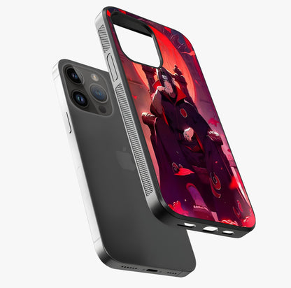 Blood Moon Sovereign Glass Case laid diagonally highlighting side profile, edges and glossy glass shine.