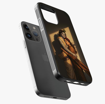 Divine Eternal Love Glass Case laid diagonally highlighting side profile, edges and glossy glass shine.