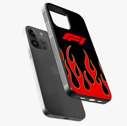 Fire F11 Glass Case laid diagonally highlighting side profile, edges and glossy glass shine.