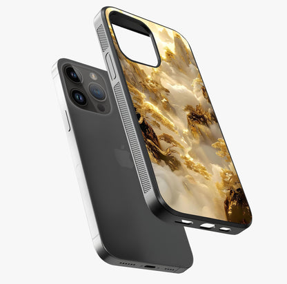 Gates Of Illumination Glass Case laid diagonally highlighting side profile, edges and glossy glass shine.