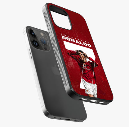 Goal Celebration Legacy Glass Case laid diagonally highlighting side profile, edges and glossy glass shine.