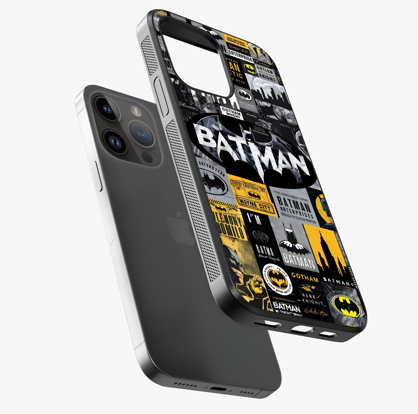 Knight Gotham Rise Glass Case laid diagonally highlighting side profile, edges and glossy glass shine.