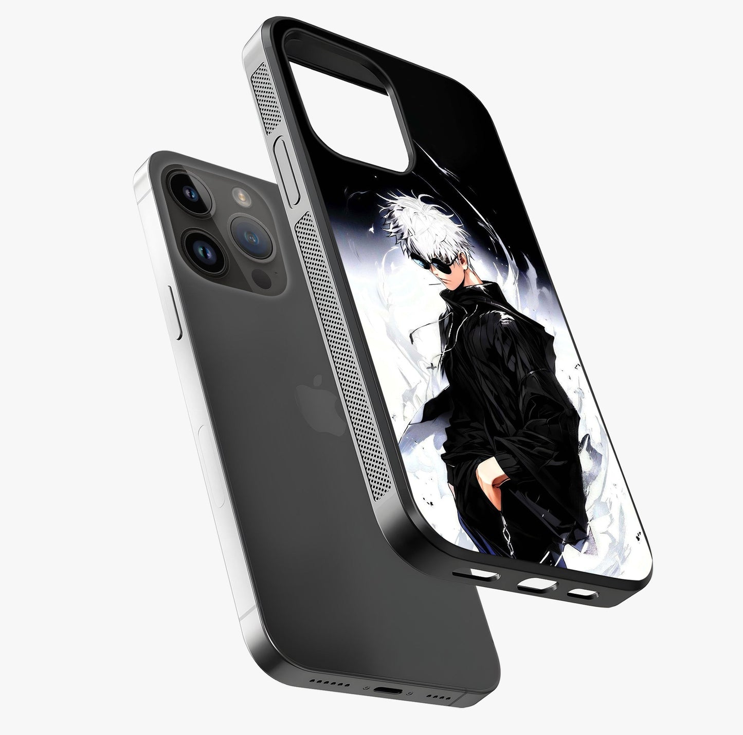 Limitless Shadow King Glass Case laid diagonally highlighting side profile, edges and glossy glass shine.