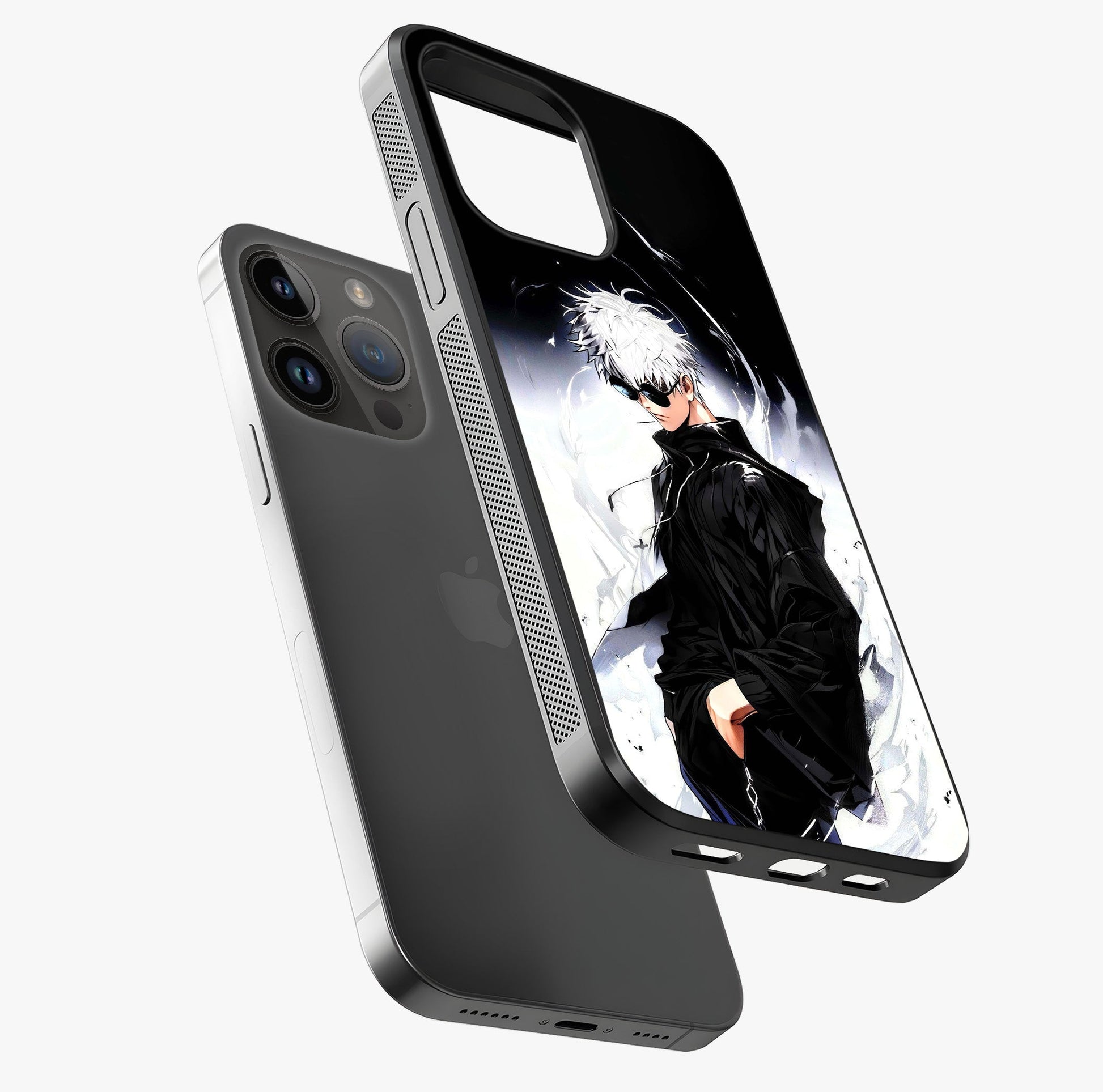 Limitless Shadow King Glass Case laid diagonally highlighting side profile, edges and glossy glass shine.