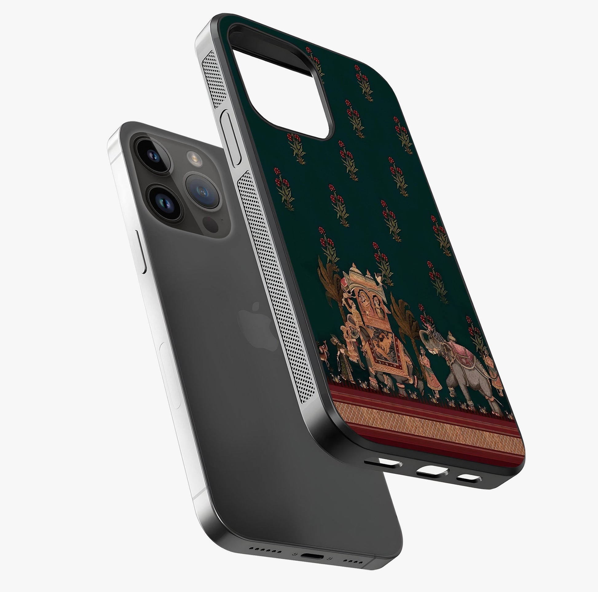 Macmerise Glass Case laid diagonally highlighting side profile, edges and glossy glass shine.