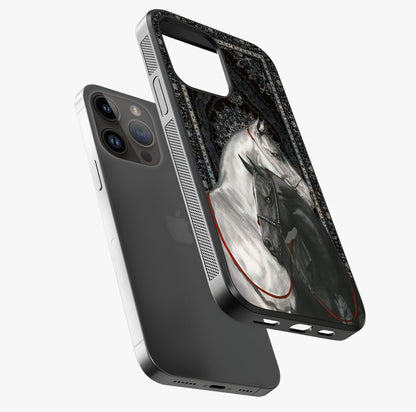 Majestic Ride Legacy Glass Case laid diagonally highlighting side profile, edges and glossy glass shine.