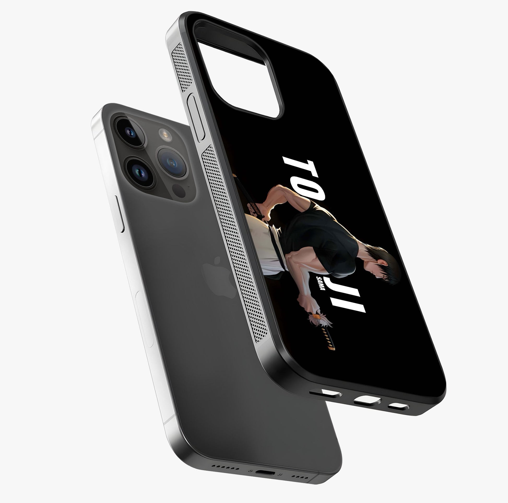 Midnight Blade Resolve Glass Case laid diagonally highlighting side profile, edges and glossy glass shine.