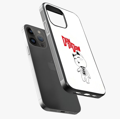 Playful Spirit Charm Glass Case laid diagonally highlighting side profile, edges and glossy glass shine.