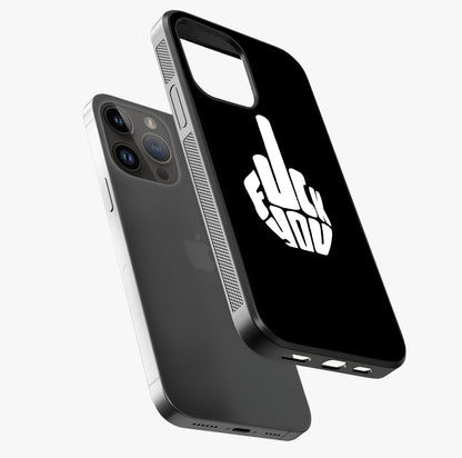 Rebel Mode On Glass Case laid diagonally highlighting side profile, edges and glossy glass shine.