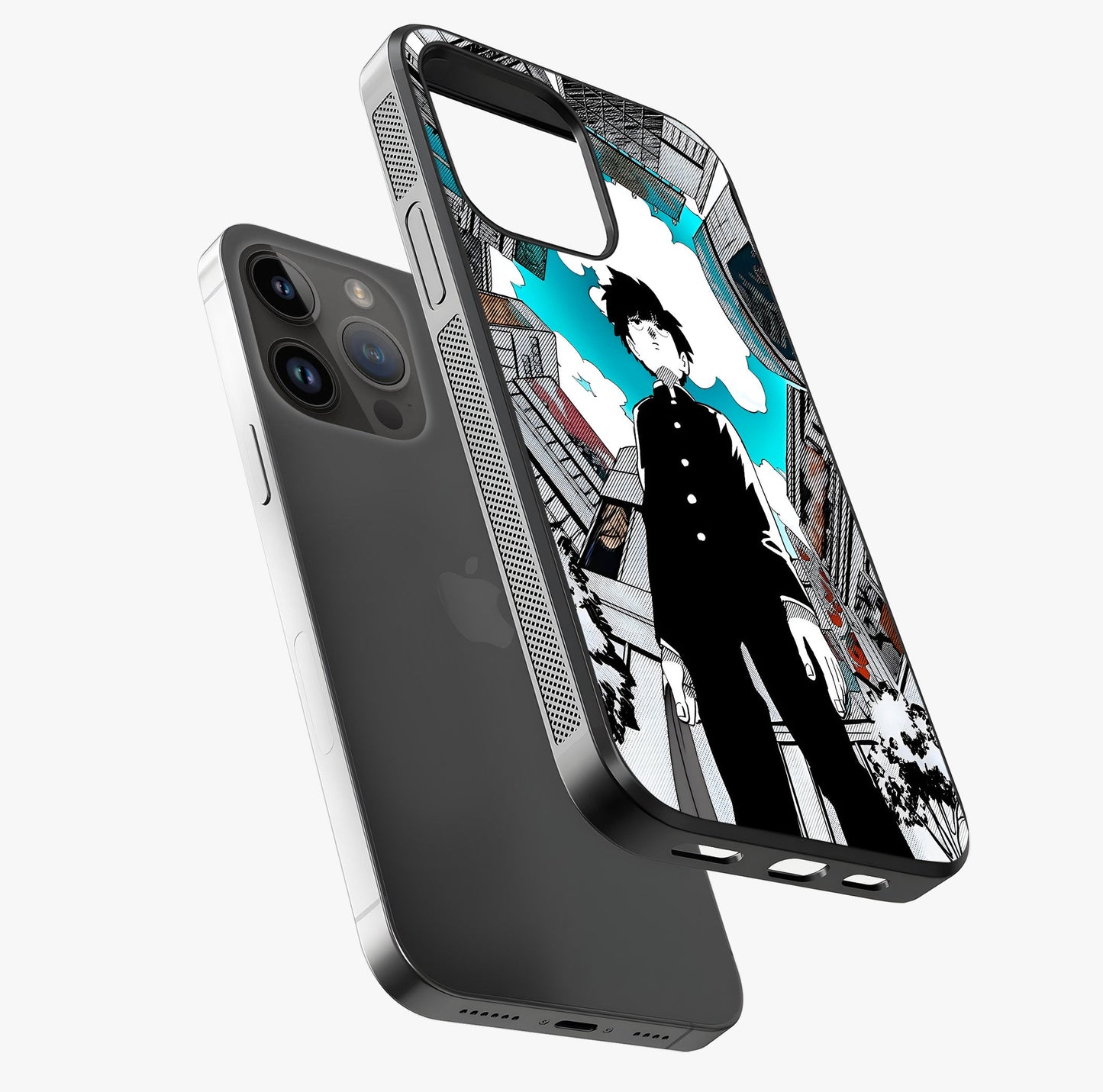 Silent Psychic Awakening Glass Case laid diagonally highlighting side profile, edges and glossy glass shine.