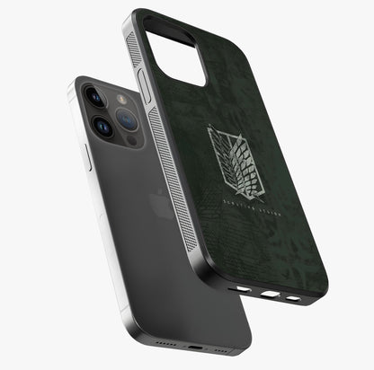 Wings Of Freedom Glass Case laid diagonally highlighting side profile, edges and glossy glass shine.