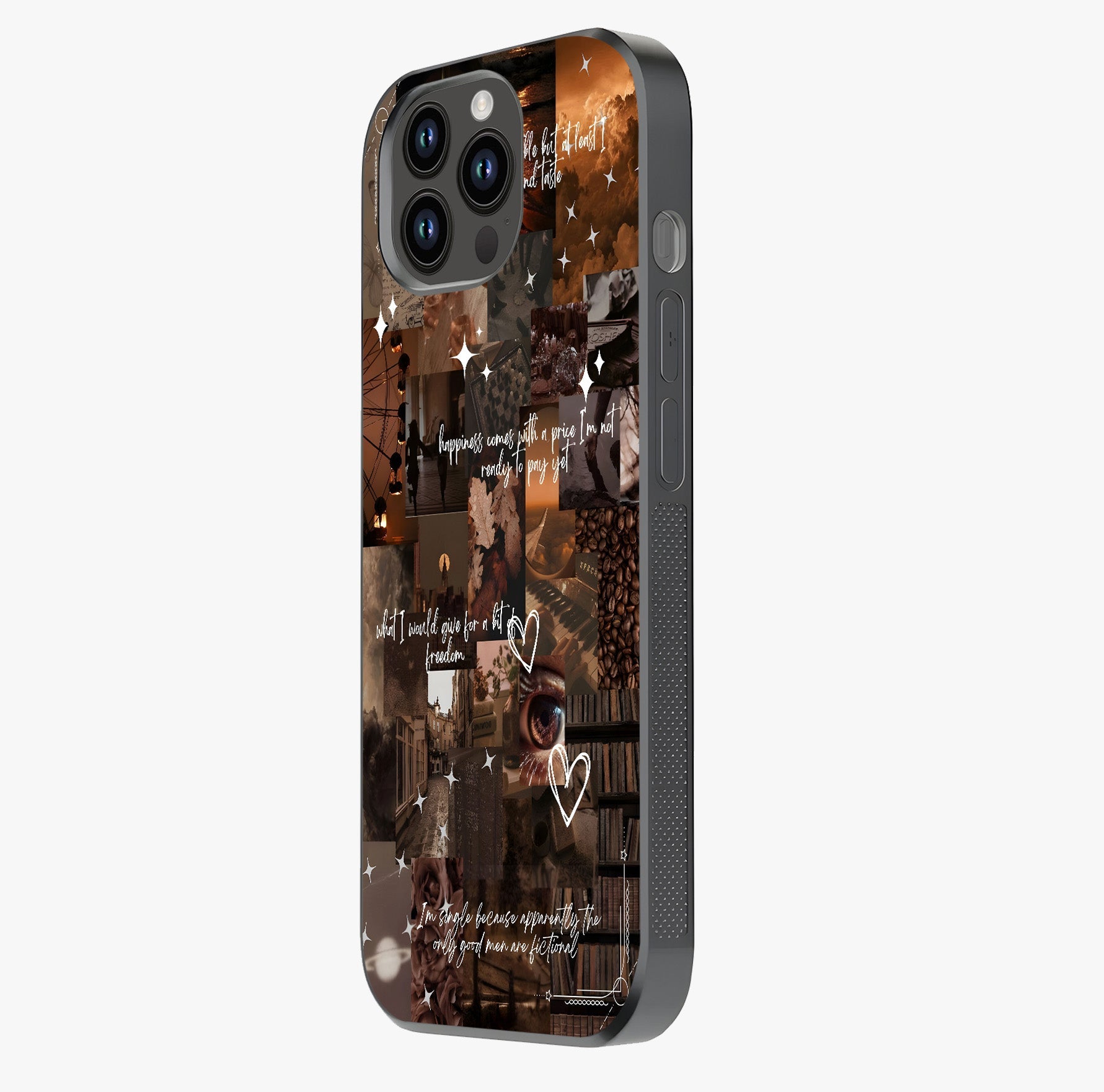 Bittersweet Aesthetic Chaos Glass Case photographed in natural light showing reflective finish and design depth.
