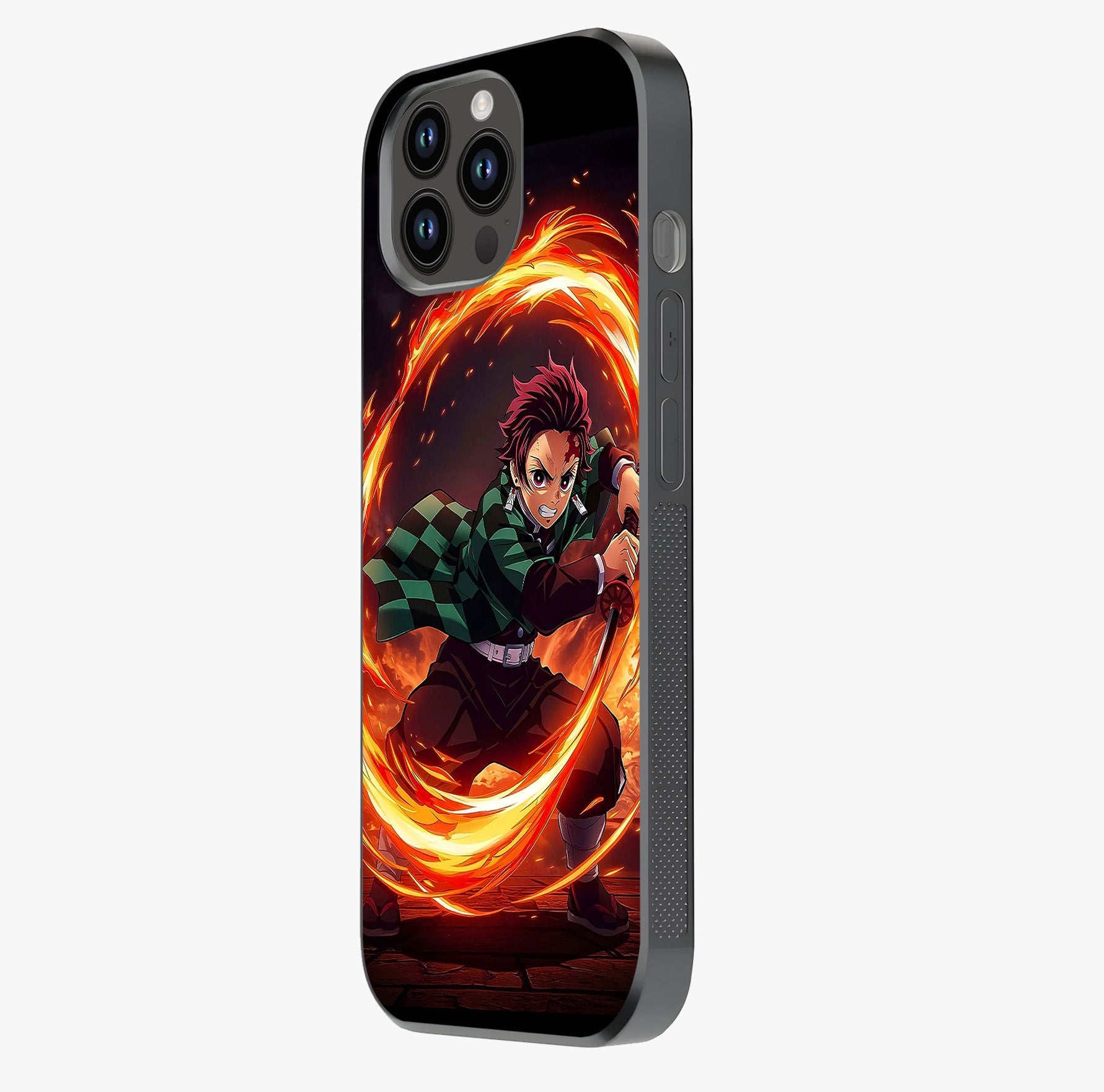 Blazing Sword Resolve Glass Case photographed in natural light showing reflective finish and design depth.