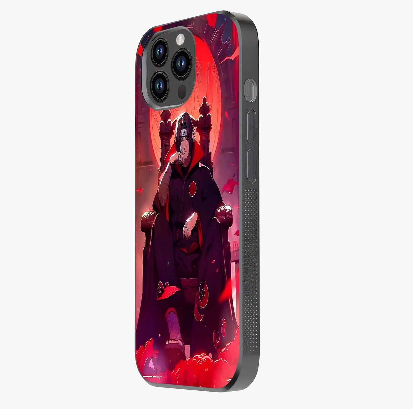 Blood Moon Sovereign Glass Case photographed in natural light showing reflective finish and design depth.