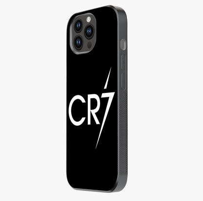 Cr7 Elite Strike Glass Case photographed in natural light showing reflective finish and design depth.