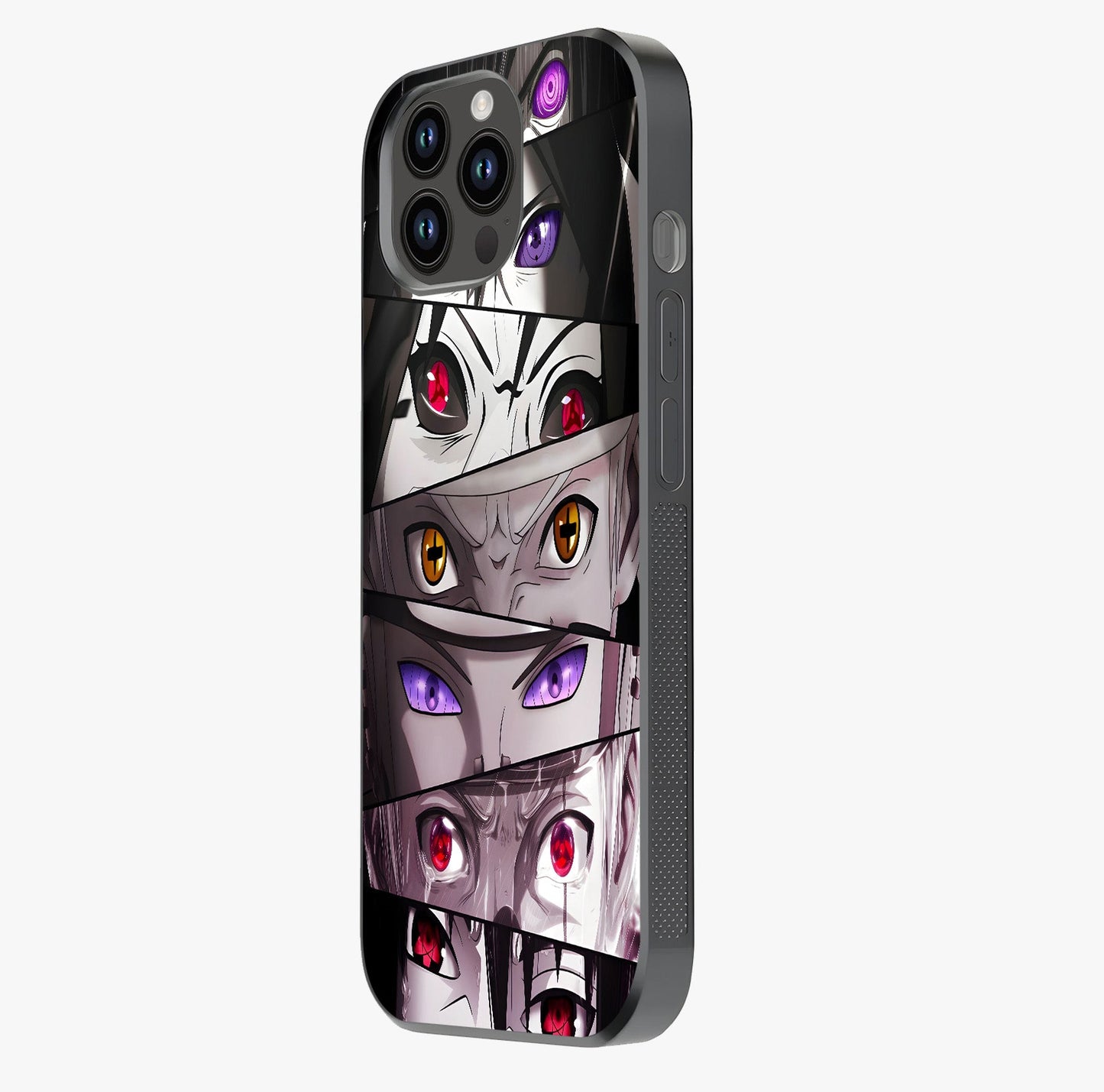 Eyes Of Destiny Glass Case photographed in natural light showing reflective finish and design depth.