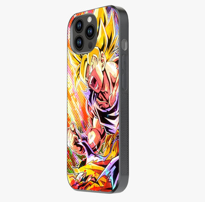 Firing Goku Glass Case photographed in natural light showing reflective finish and design depth.