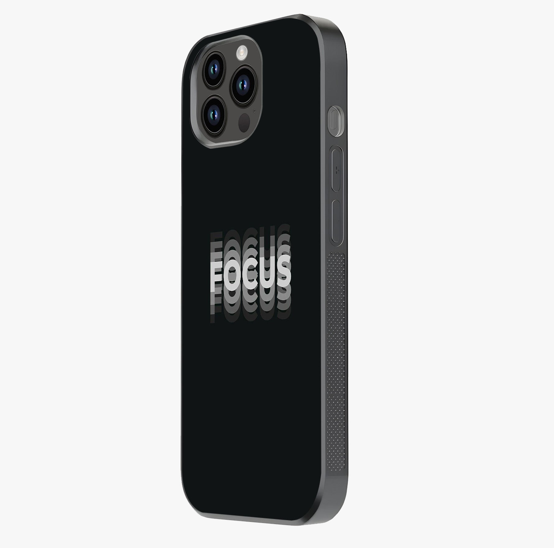 Focus Mode On Glass Case photographed in natural light showing reflective finish and design depth.