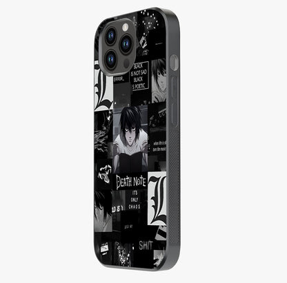 Midnight Chaos Mind Glass Case photographed in natural light showing reflective finish and design depth.