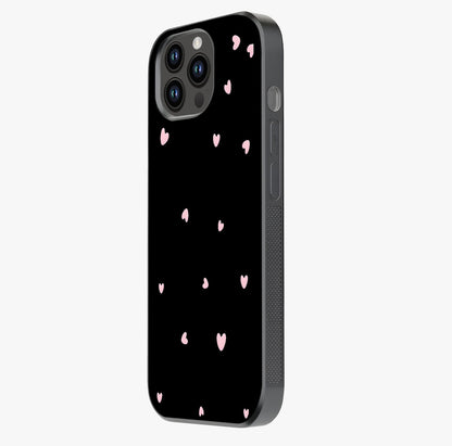 Pink Love Drops Glass Case photographed in natural light showing reflective finish and design depth.