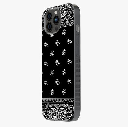 Retro Rebel Threads Glass Case photographed in natural light showing reflective finish and design depth.