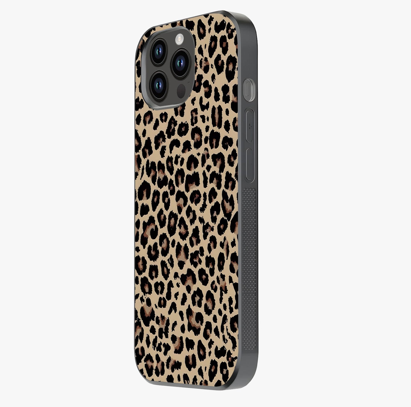 Savage Chic Pattern Glass Case photographed in natural light showing reflective finish and design depth.