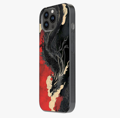 Shadow Dragon Fury Glass Case photographed in natural light showing reflective finish and design depth.