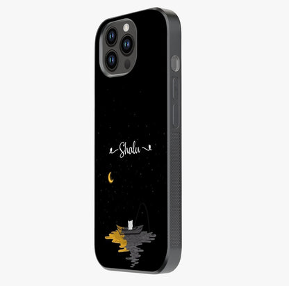 Silent Night Row Glass Case photographed in natural light showing reflective finish and design depth.