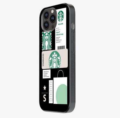 Starbucks Mocha Glass Case photographed in natural light showing reflective finish and design depth.