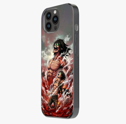 Titan Awakening Fury Glass Case photographed in natural light showing reflective finish and design depth.