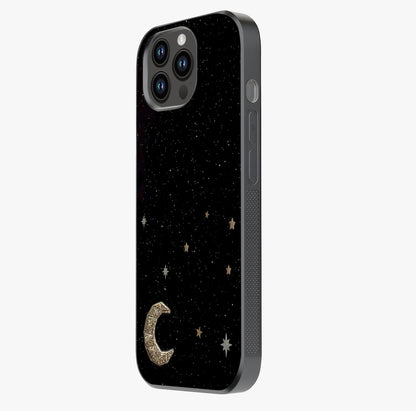 Twinkle Star With Half Moon Glass Case photographed in natural light showing reflective finish and design depth.