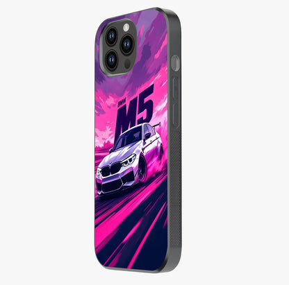 Velocity Drift Pulse Glass Case photographed in natural light showing reflective finish and design depth.