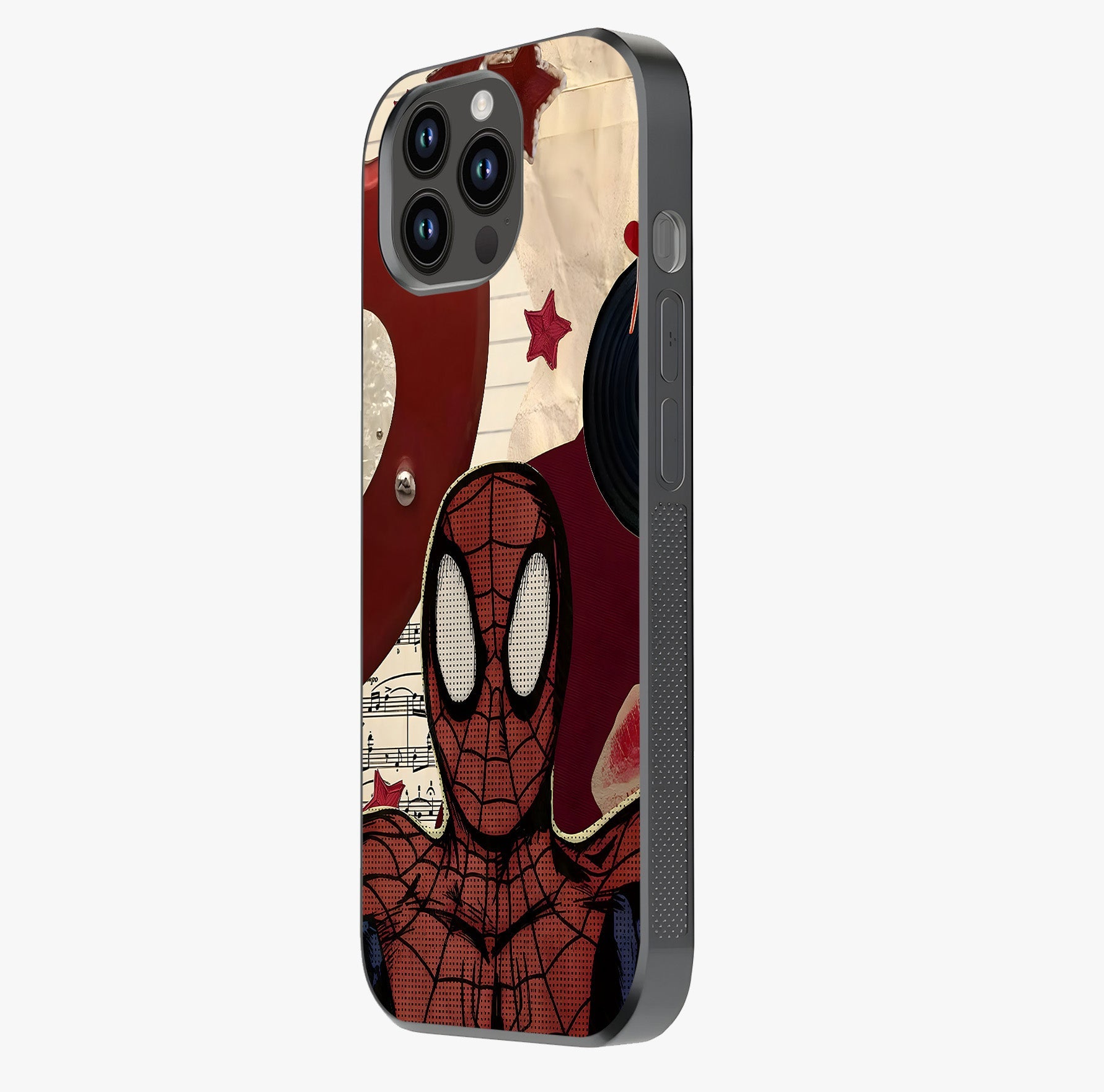 Web Warrior Vibes Glass Case photographed in natural light showing reflective finish and design depth.