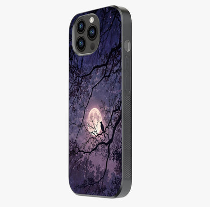 Whispering Moon Silence Glass Case photographed in natural light showing reflective finish and design depth.