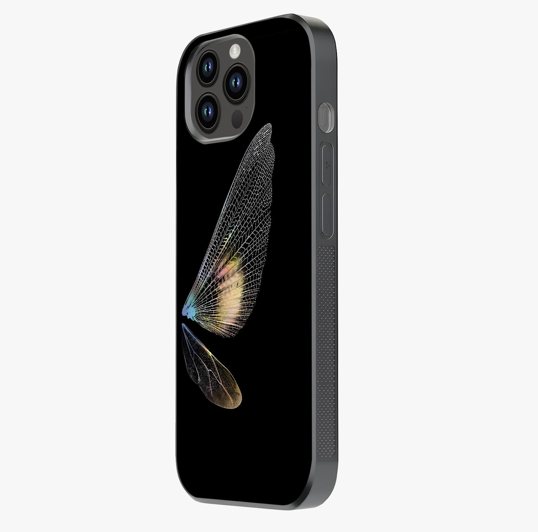 Whispers Of Wings Glass Case photographed in natural light showing reflective finish and design depth.