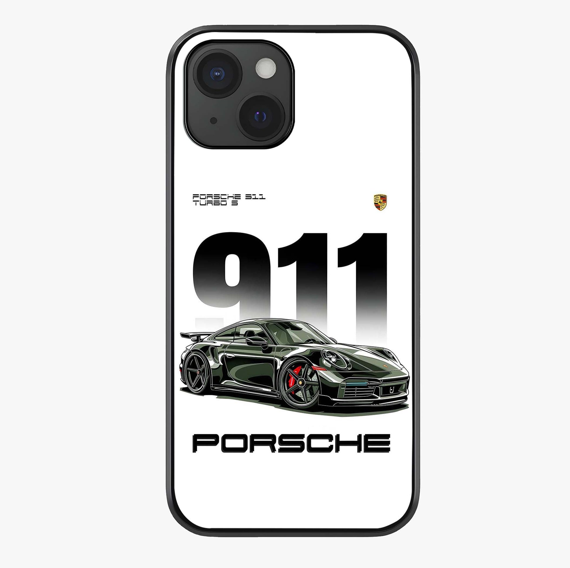 911 Turbo Dominance Glass Case showing full back design in clean flat view with glossy glass finish.