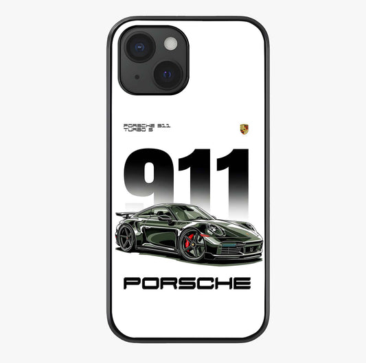 911 Turbo Dominance Glass Case showing full back design in clean flat view with glossy glass finish.
