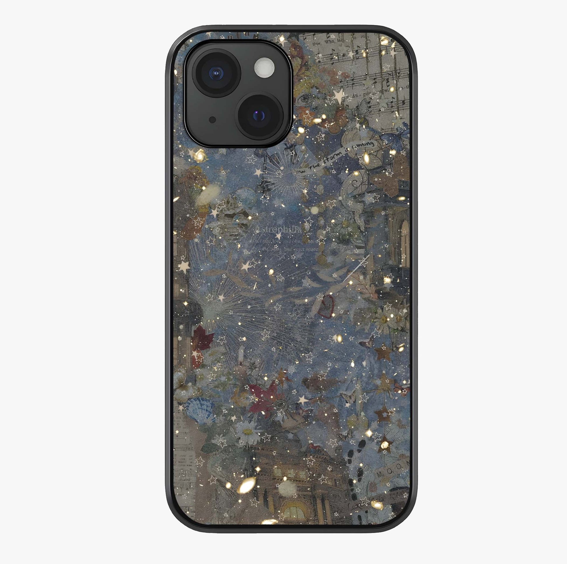 Aesthetic Astrolophia Glass Case showing full back design in clean flat view with glossy glass finish.