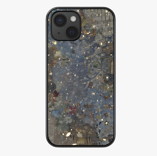 Aesthetic Astrolophia Glass Case showing full back design in clean flat view with glossy glass finish.