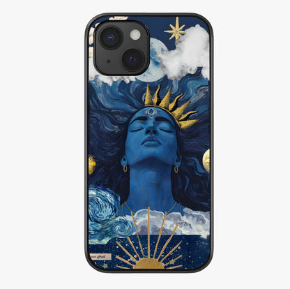 Aesthetic Lord Shiva Glass Case showing full back design in clean flat view with glossy glass finish.